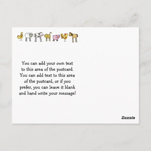 Aangepast Boerderij Thema Verjaardag Dank u Briefk Briefkaart (Achterkant)