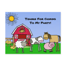 Aangepast Boerderij Thema Verjaardag Dank u Briefk