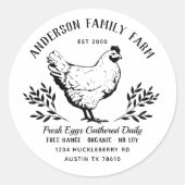Aangepast Boerderij van de familie verse eieren Ronde Sticker (Voorkant)
