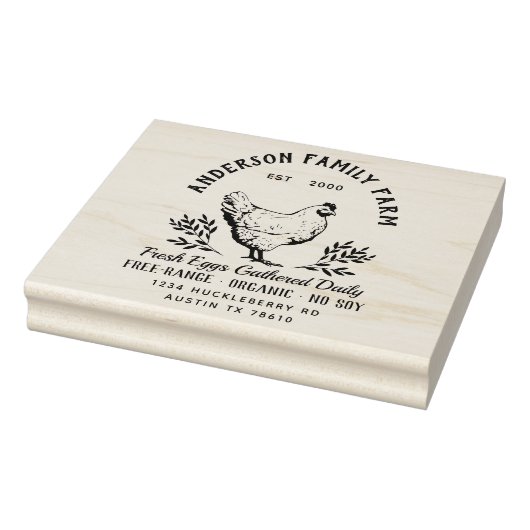 Aangepast Boerderij van de familie verse eieren Ru Rubberstempel (Stempel)