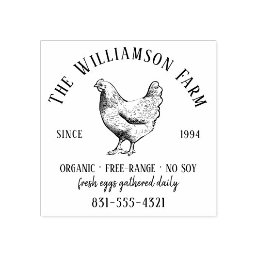 Aangepast Boerderij van de familie Verse eieren  Rubberstempel (Afrduk)