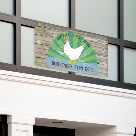 Aangepast Boerderij Verse eieren  gebarentaal Kijk Spandoek (Buitenkant Gebouw)