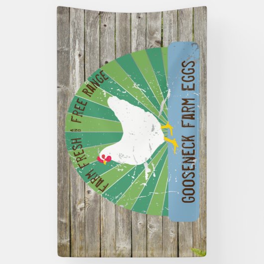 Aangepast Boerderij Verse eieren  gebarentaal Kijk Spandoek (Verticaal)