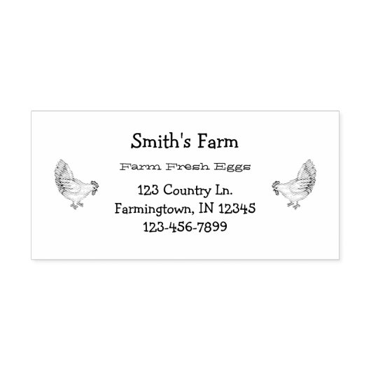 Aangepast Boerderij Verse eieren Kippen Rubberstempel (Afrduk)