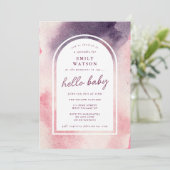 Aangepast Boho Ombre Arch Gender Neutral Baby show Kaart (Staand voorkant)