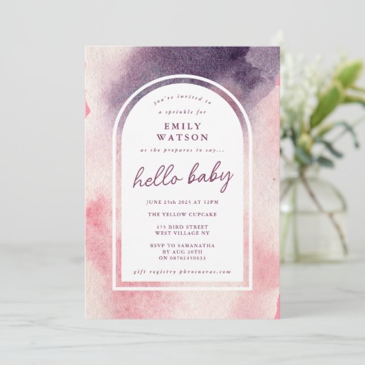 Aangepast Boho Ombre Arch Gender Neutral Baby show Kaart (Staand voorkant)