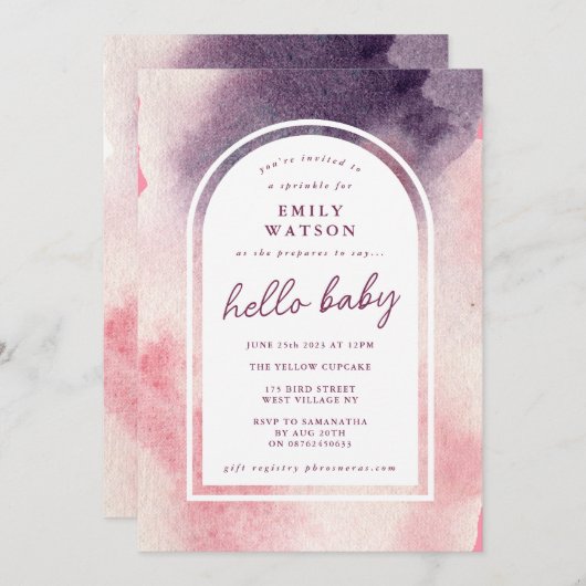 Aangepast Boho Ombre Arch Gender Neutral Baby show Kaart (Voorkant / Achterkant)