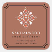 Aangepast Boho Sandelhout Reeds Diffuser Etiket (Voorkant)