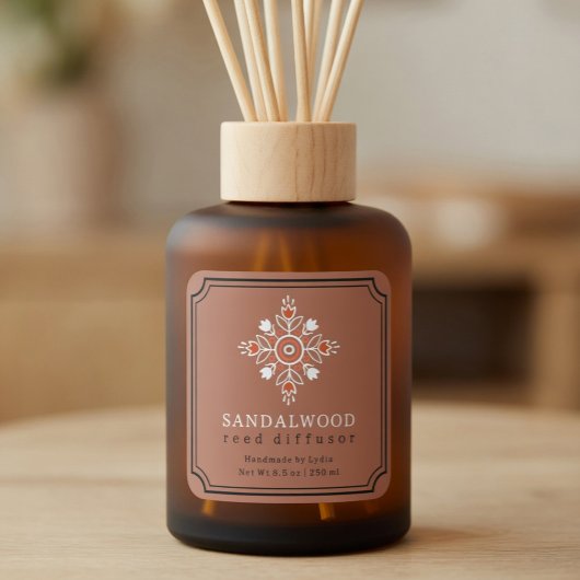 Aangepast Boho Sandelhout Reeds Diffuser Etiket