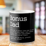 Aangepast bonus pa Stepdad Definition Black Koffiemok<br><div class="desc">Geef je speciale bonusvader,  stiefvader of stiefvader een unieke gave voor Vaderdag,  verjaardagen,  kerst of elke dag die je wilt shows hoeveel hij voor je betekent. Een perfecte manier om hem te shows hoe geweldig hij elke dag is. Ontworpen door: Thisnotme©</div>