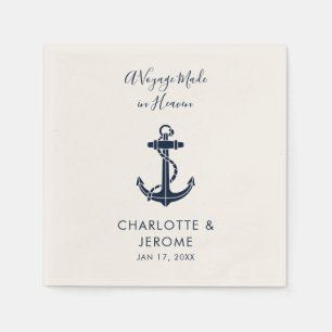 Aangepast boot nautisch anker trouw papier servet