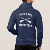 Aangepast bootteam naam gekruiste peddelenmarine hoodie (Achterkant)