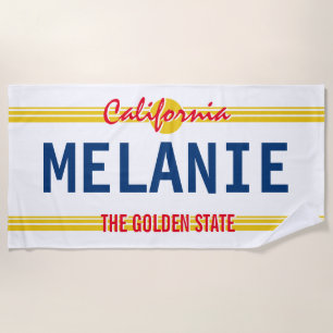Aangepast bord met Californische licentie-retro-st Strandlaken