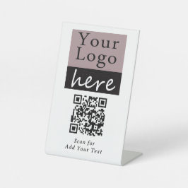 Aangepast bord met QR-code Voeg uw logo toe, Bedri Reclamebord Met Voetstuk