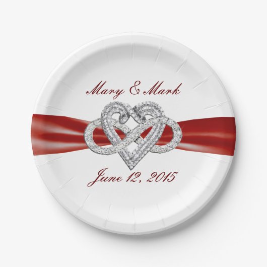 Aangepast Bord met rood lint, oneindig, 7-inch pap (Voorkant)