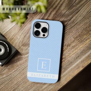 Aangepast Bord Sky Blue White Polka Dot Design Case-Mate iPhone 14 Pro Max Hoesje
