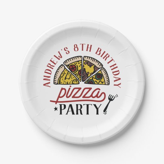 Aangepast Bord van de Birthday Pizza Party (Voorkant)
