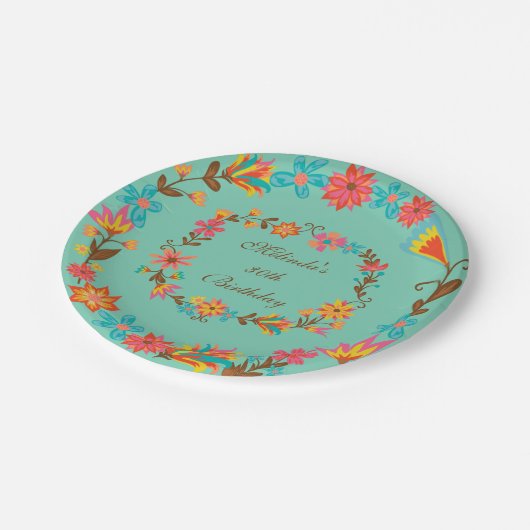 Aangepast Bord voor Floral Birthday Paper (Gekanteld)