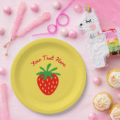 Aangepast bord voor papierpartij met rode aardbeie (Feest)