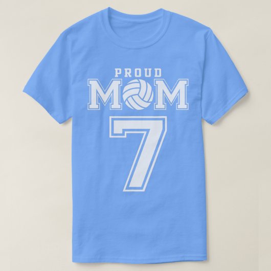 Aangepast bord voor volleybal mama nummer 7 Aangep T-shirt (Design voorkant)