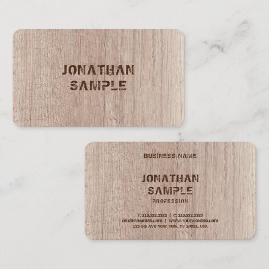 Aangepast bordpapier Kijk naar vervormde tekst Visitekaartje (Voorkant / Achterkant)