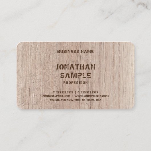 Aangepast bordpapier Kijk naar vervormde tekst Visitekaartje (Achterkant)