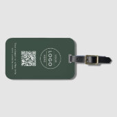 Aangepast bosgroen logo QR-crème Bagagelabel (Voorkant (horizontaal))