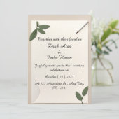 Aangepast botanisch briefpapier | Elegante printba Aankondiging (Staand voorkant)