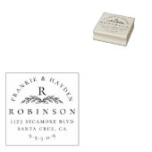 Aangepast botanisch monogram | Bruiloft retouradre Rubberstempel (Gestempeld)