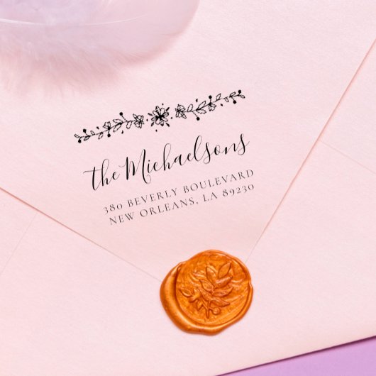 Aangepast Botanische Familienaam Retouradres Rubberstempel