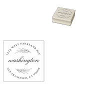 Aangepast botanische ronde familienaam retouradres rubberstempel (Gestempeld)