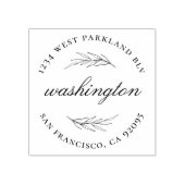 Aangepast botanische ronde familienaam retouradres rubberstempel (Afrduk)