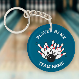 Aangepast Bowling Team Logo   Gepersonaliseerde Sl Sleutelhanger