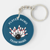 Aangepast Bowling Team Logo | Gepersonaliseerde Sl Sleutelhanger (Achterkant)