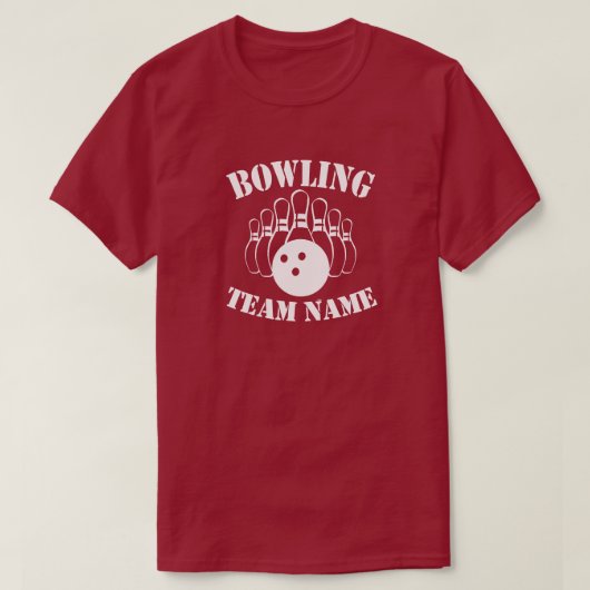 Aangepast Bowling Team T-Shirt (Design voorkant)