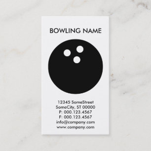 aangepast bowlingbedrijf visitekaartje