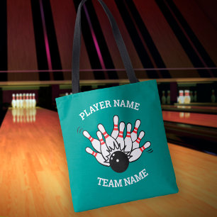 Aangepast bowlingteamlogo met spelers- en teamnaam tote bag
