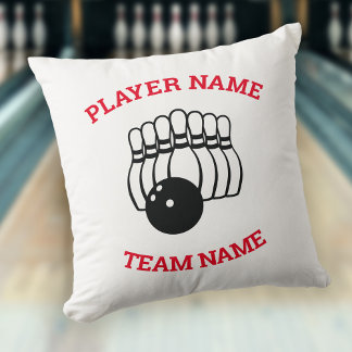 Aangepast bowlingteamlogo | Sportbar-huisdecoratie Kussen