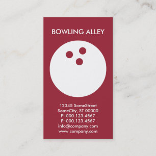 aangepast bowlingterrein visitekaartje