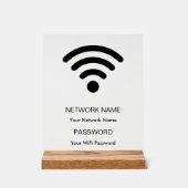 Aangepast Branded Wifi Netwerk en Wachtwoord Wit Acryl Bord (Voorkant)