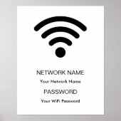Aangepast Branded Wifi Netwerk en Wachtwoord Wit Poster (Voorkant)