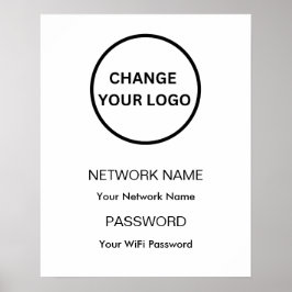 Aangepast Branded Wifi Netwerk en Wachtwoord Wit Poster