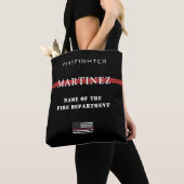 Aangepast brandweerman Thin Red Line brandweer Tote Bag (Dichtbij)