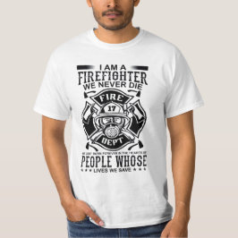 Aangepast brandweerstation nummer "We gaan nooit d T-shirt