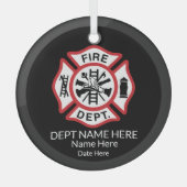 Aangepast brandweerwapen Maltese kruis Glas Ornament (Voorkant)