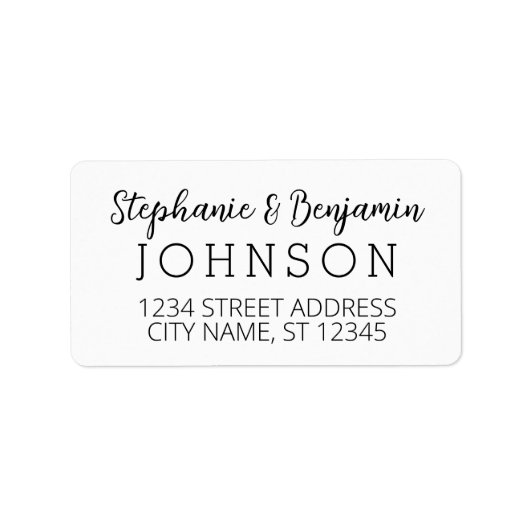 Aangepast Bride Groom Modern het Adres van de Teru Etiket (Voorkant)