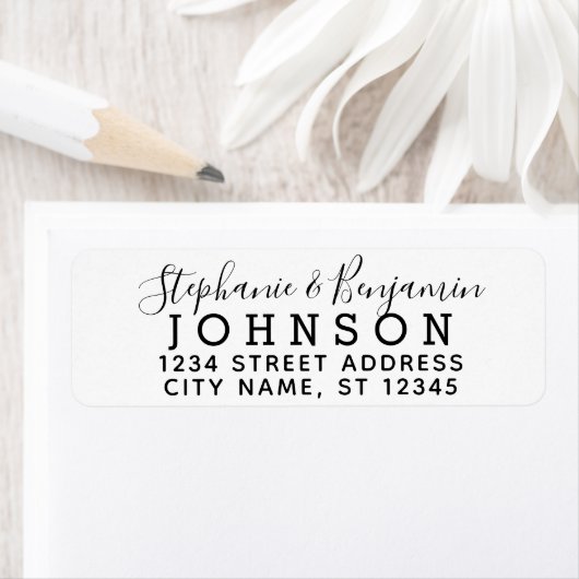 Aangepast Bride Groom Modern het Adres van de Teru Etiket (Insitu)