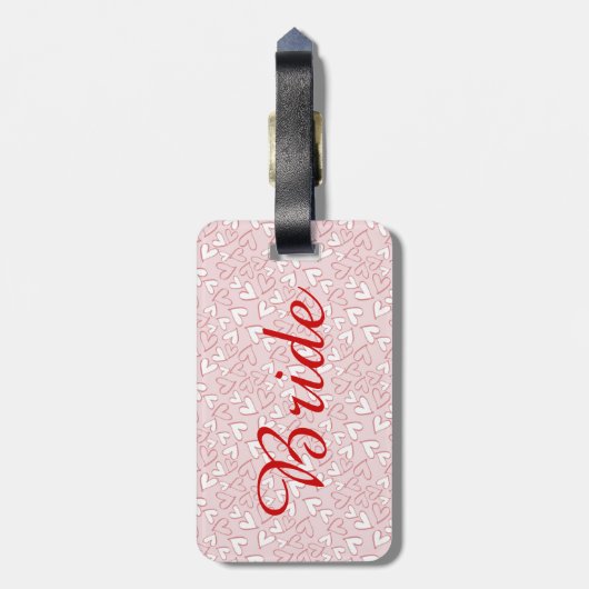 Aangepast brideBagagelabel met hart Bagagelabel (Achterkant verticaal)