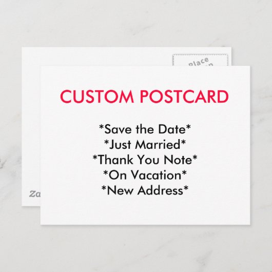 Aangepast Briefkaart (Voorkant / Achterkant)