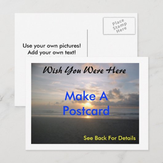 Aangepast Briefkaart (Voorkant / Achterkant)